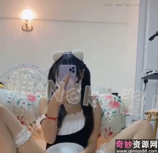 推特neko酱 蓝色女仆 居家视频截图